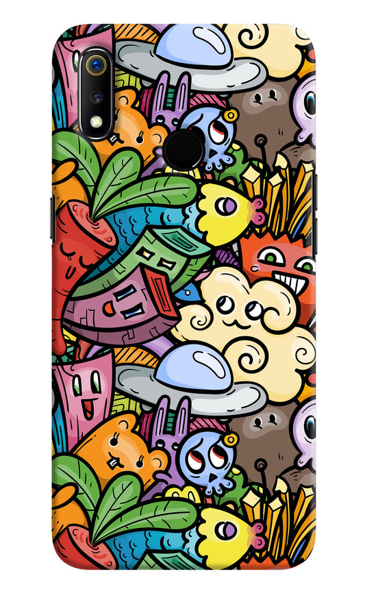 Veggie Doodle Realme 3 Hard Case Back Cover by Casekaro