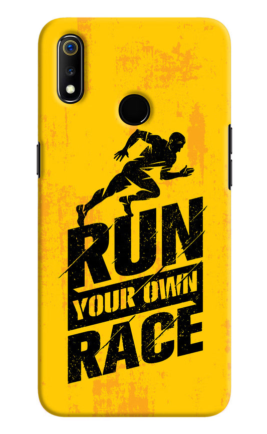 Run Your Own Race Realme 3 Hard Case Back Cover by Casekaro