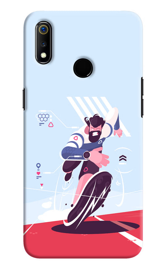 Run Pro Realme 3 Hard Case Back Cover by Casekaro