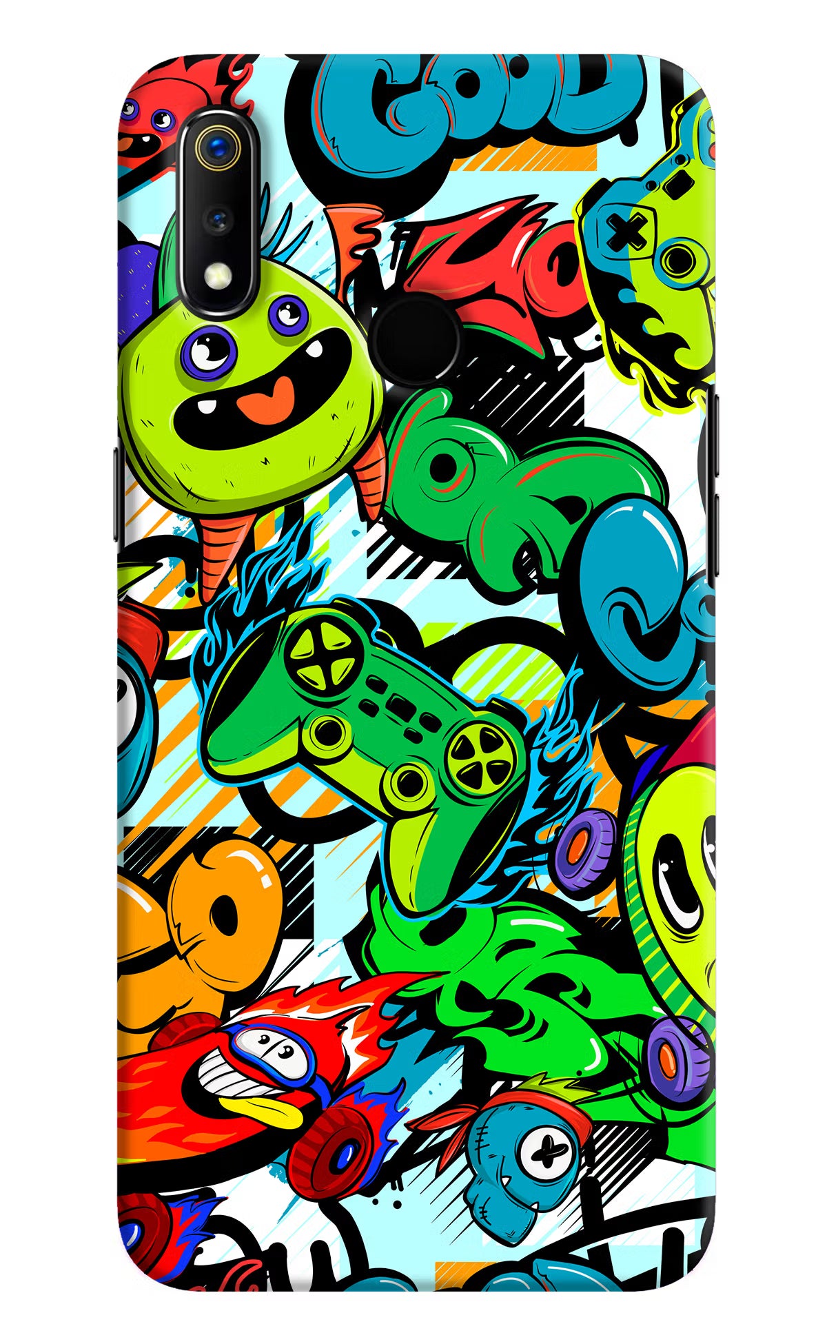 Game Doodle Realme 3 Hard Case Back Cover by Casekaro