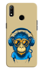 Monkey Headphone Realme 3 Hard Case Back Cover by Casekaro