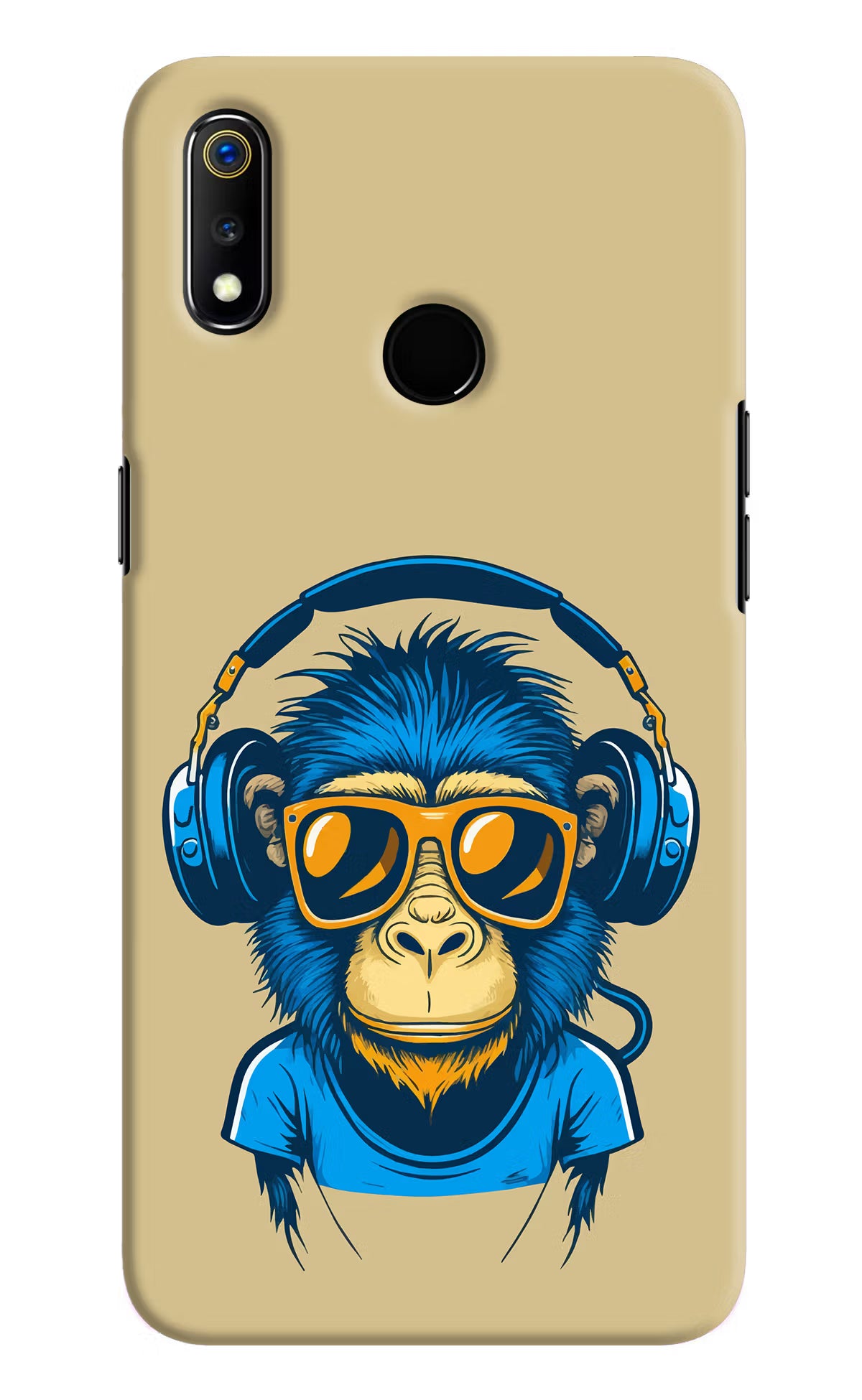 Monkey Headphone Realme 3 Hard Case Back Cover by Casekaro