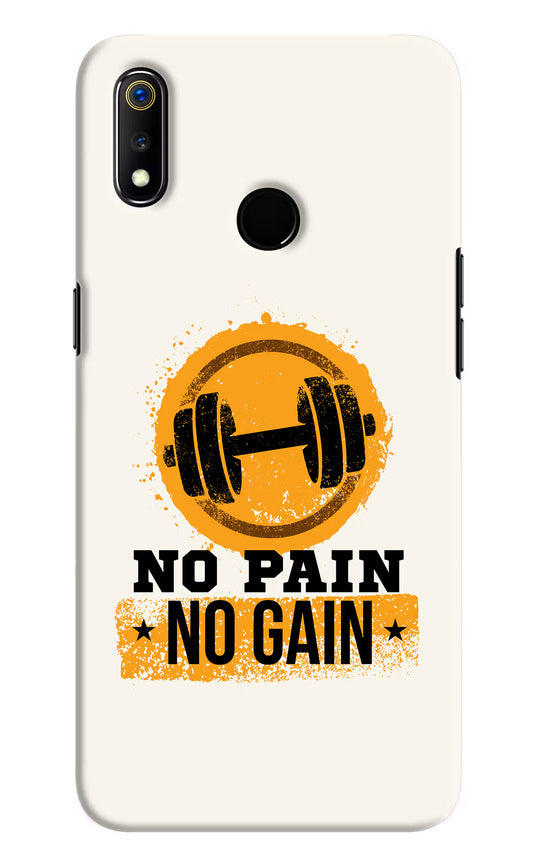 No Pain No Gain Realme 3 Hard Case Back Cover by Casekaro