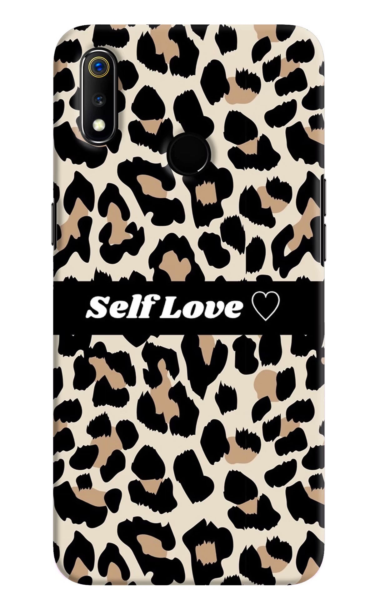 Leopard Print Self Love Realme 3 Hard Case Back Cover by Casekaro