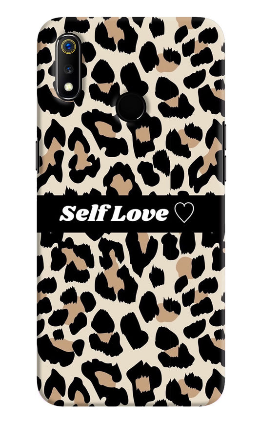 Leopard Print Self Love Realme 3 Hard Case Back Cover by Casekaro