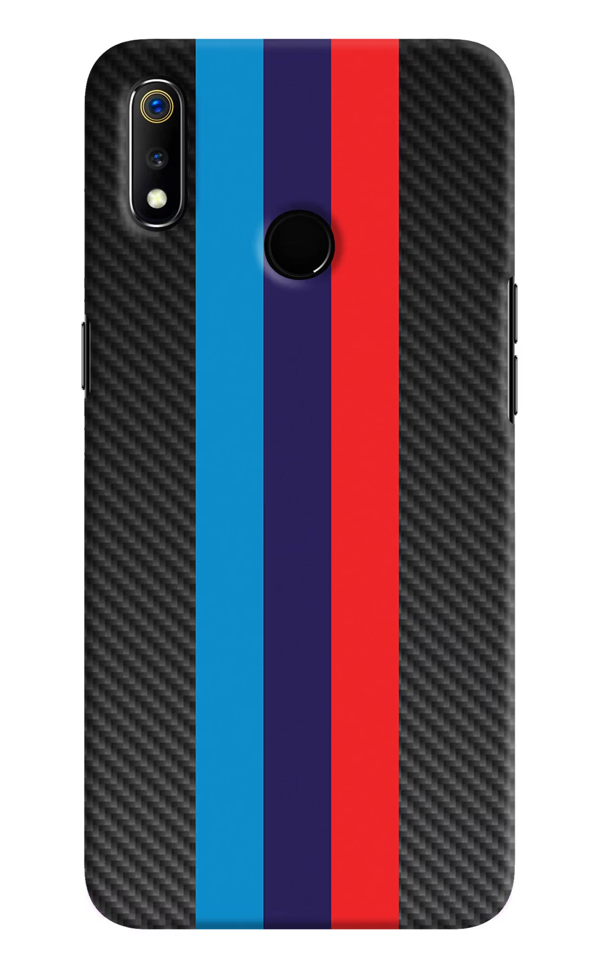 BMW Stripes Pattern Realme 3 Hard Case Back Cover by Casekaro