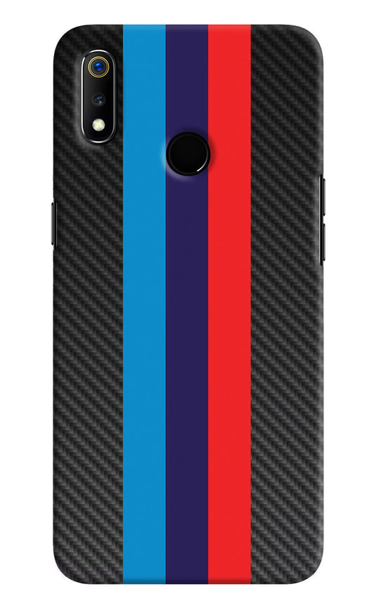 BMW Stripes Pattern Realme 3 Hard Case Back Cover by Casekaro