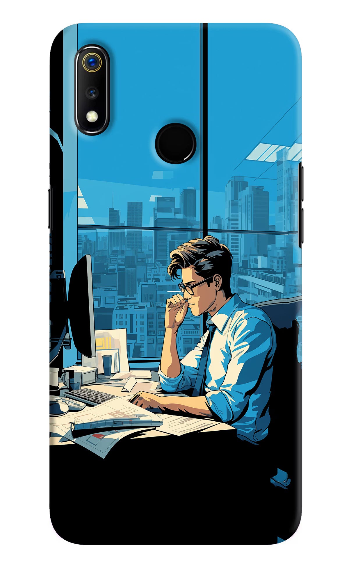 Focused Hustler (AI Generated) Realme 3 Hard Case Back Cover by Casekaro