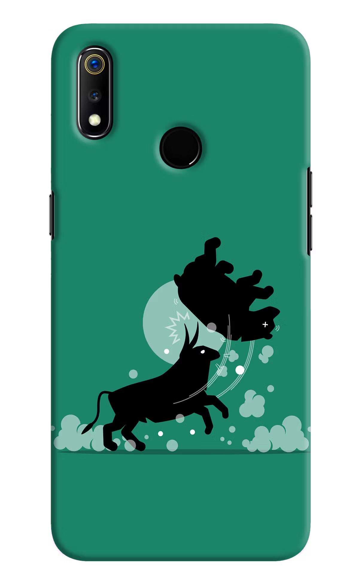 Bull Conqueror Realme 3 Hard Case Back Cover by Casekaro