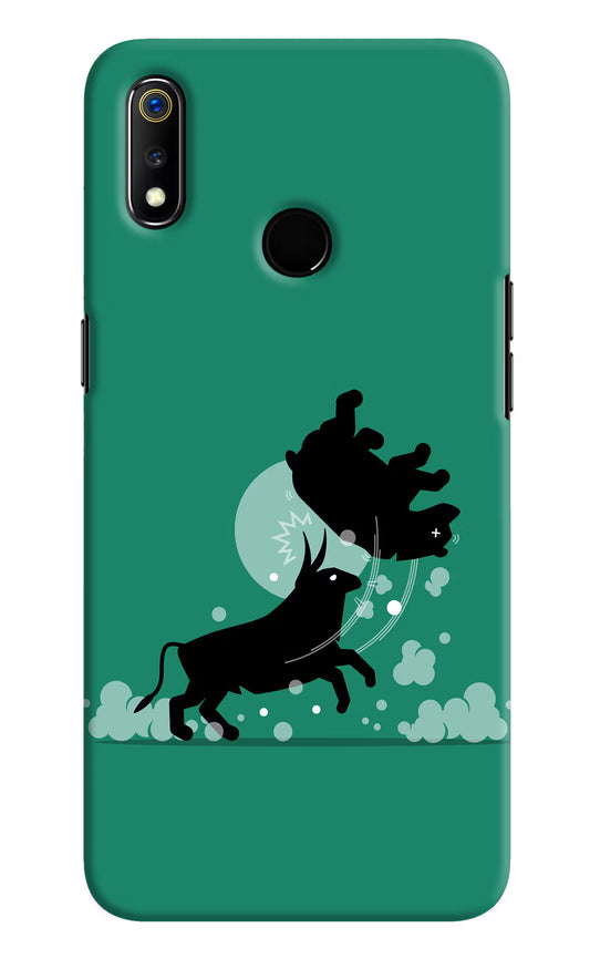 Bull Conqueror Realme 3 Hard Case Back Cover by Casekaro