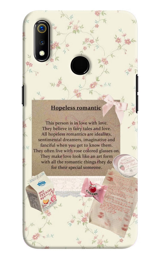 Hopeless Romantic Realme 3 Hard Case Back Cover by Casekaro