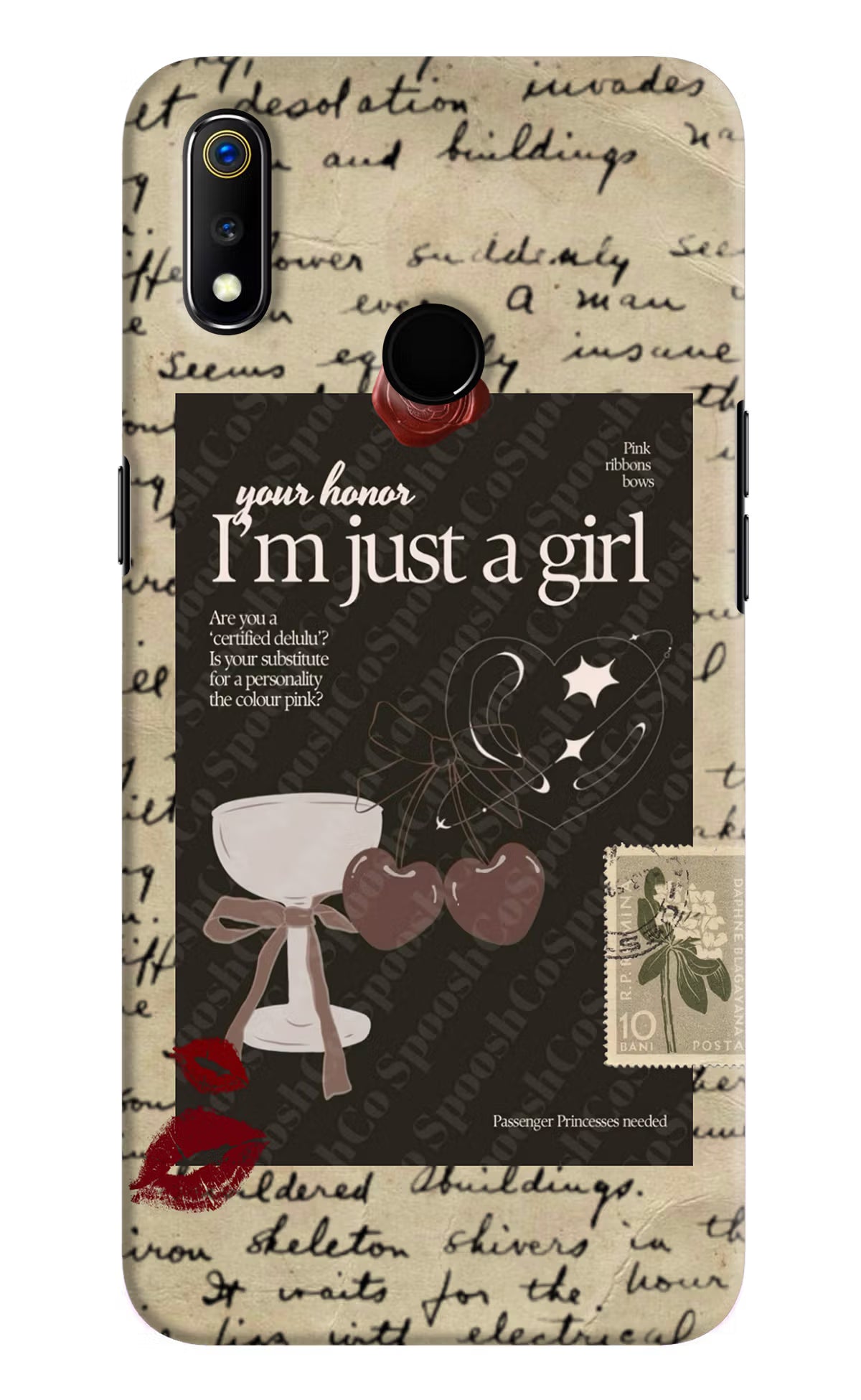 I am just a girl Realme 3 Hard Case Back Cover by Casekaro
