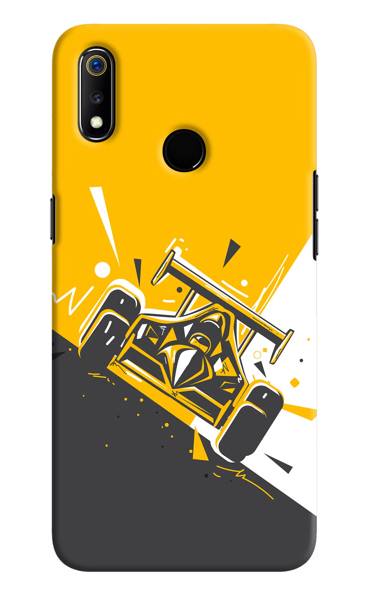 Track King Realme 3 Hard Case Back Cover by Casekaro