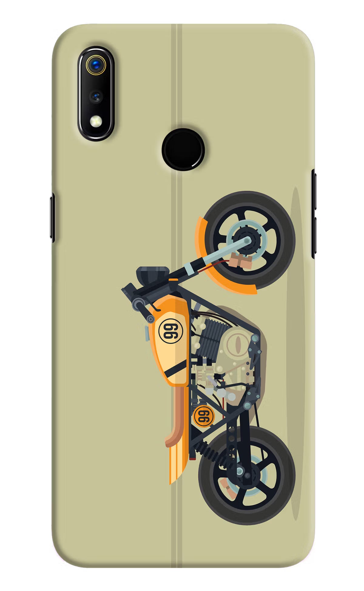 Vertical Speedster Realme 3 Hard Case Back Cover by Casekaro
