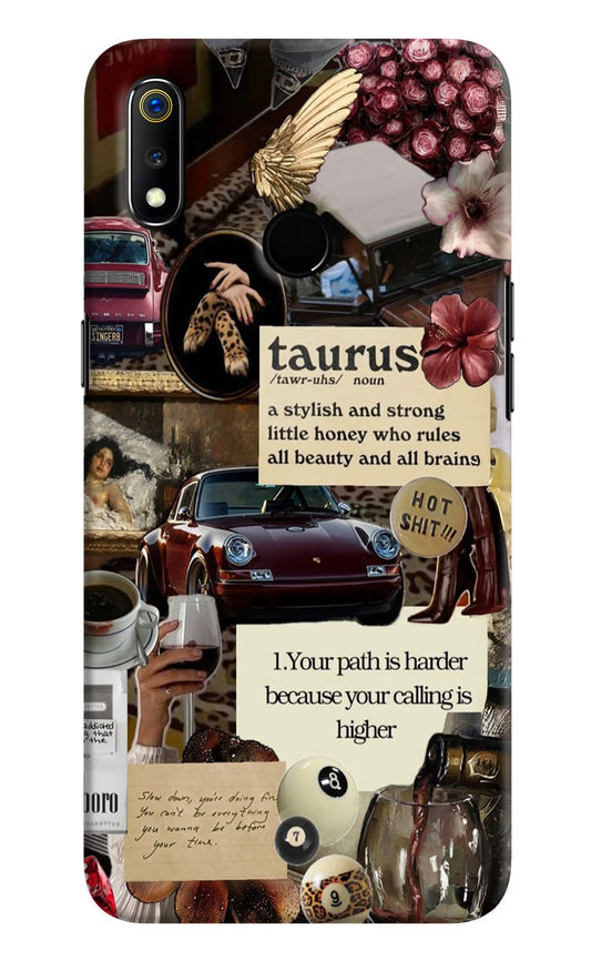 Taurus Zodiac Realme 3 Hard Case Back Cover by Casekaro