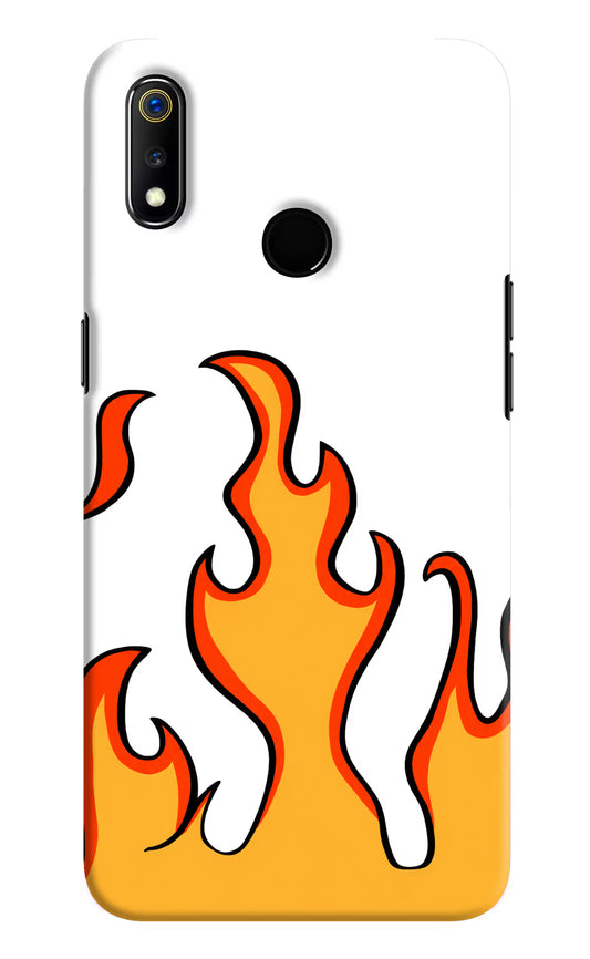 Fired Up – White Realme 3 Hard Case Back Cover by Casekaro