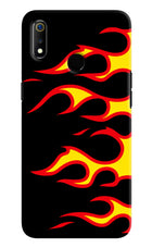Side Sweep Flames Realme 3 Hard Case Back Cover by Casekaro