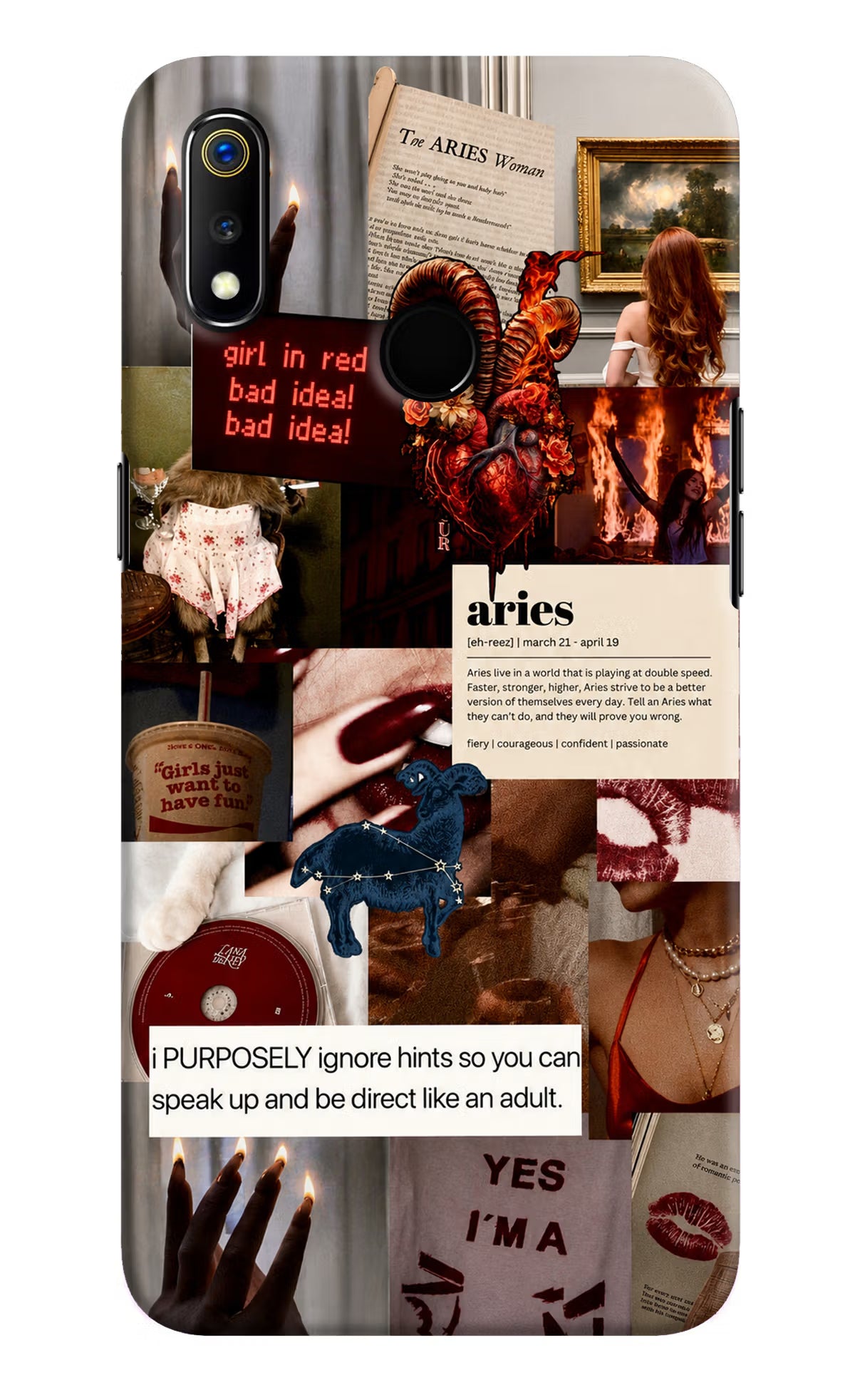 Zodiac Aries Realme 3 Back Cover
