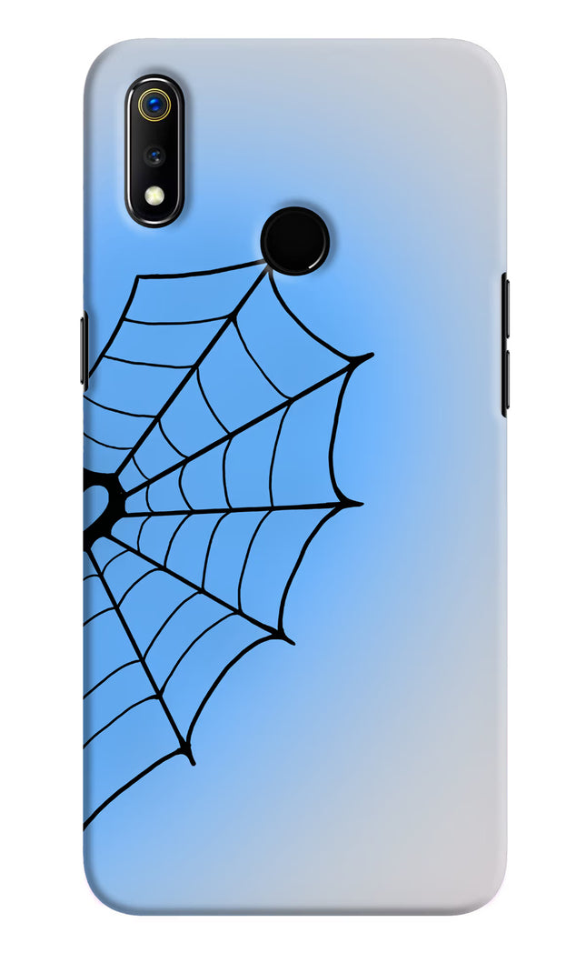 Blue Web Realme 3 Hard Case Back Cover by Casekaro