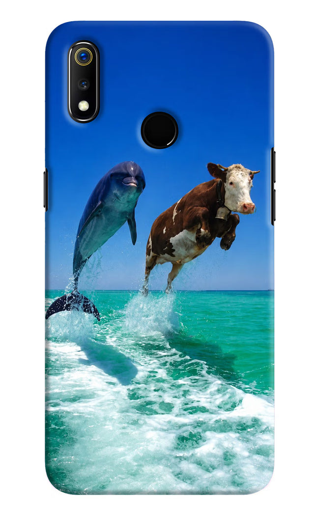 Dolphin vs Cow Realme 3 Hard Case Back Cover by Casekaro