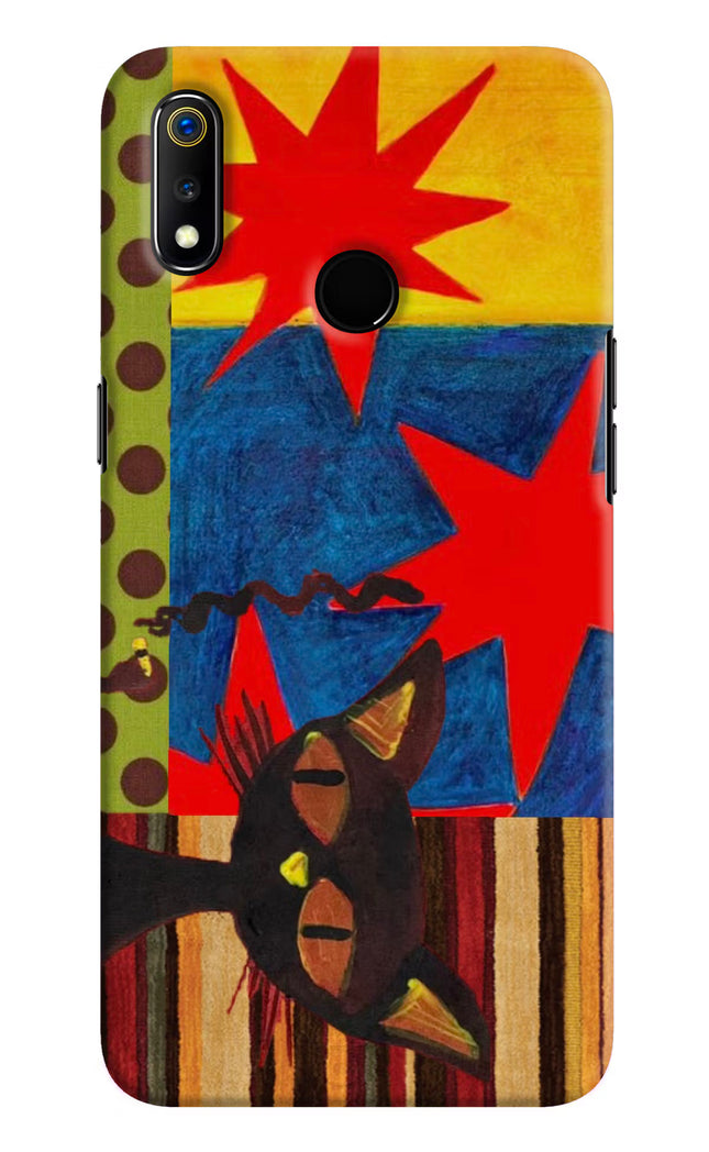 Pop Cat Realme 3 Hard Case Back Cover by Casekaro