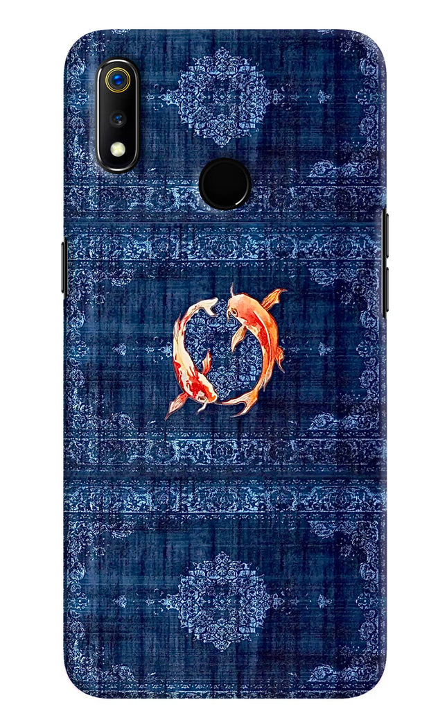 Koi Blue Realme 3 Hard Case Back Cover by Casekaro