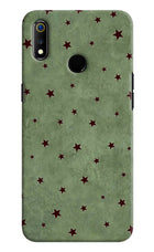 Green Stars Realme 3 Hard Case Back Cover by Casekaro
