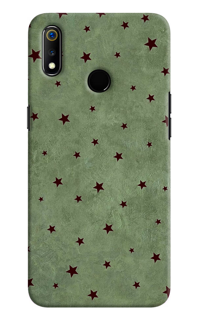 Green Stars Realme 3 Hard Case Back Cover by Casekaro