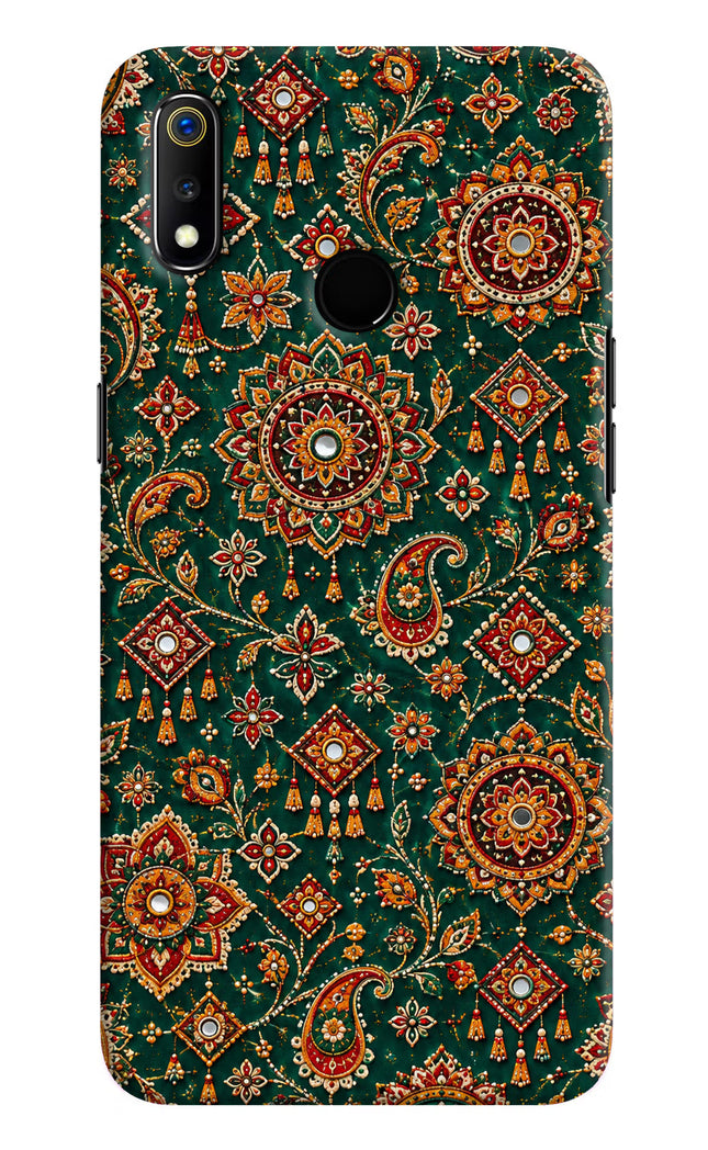 Green Pataka Realme 3 Hard Case Back Cover by Casekaro