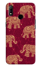 Maroon Elephant Realme 3 Hard Case Back Cover by Casekaro