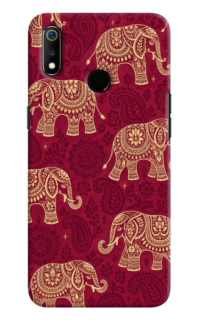 Maroon Elephant Realme 3 Hard Case Back Cover by Casekaro