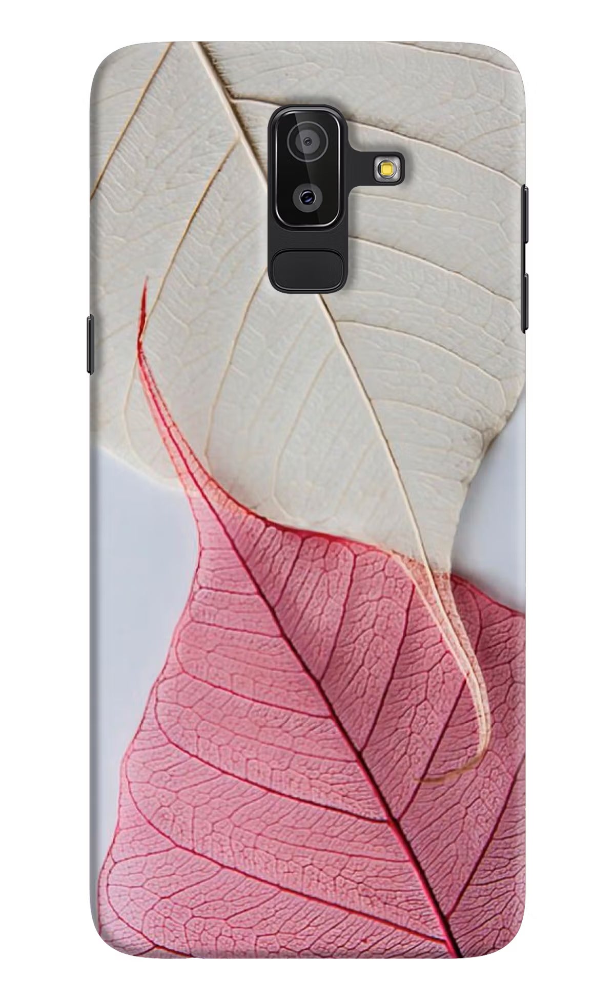White Pink Leaf Samsung On8 2018 Hard Case Back Cover by Casekaro