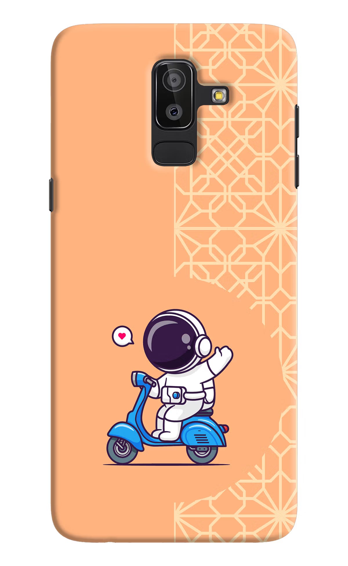 Cute Astronaut Riding Samsung On8 2018 Hard Case Back Cover by Casekaro
