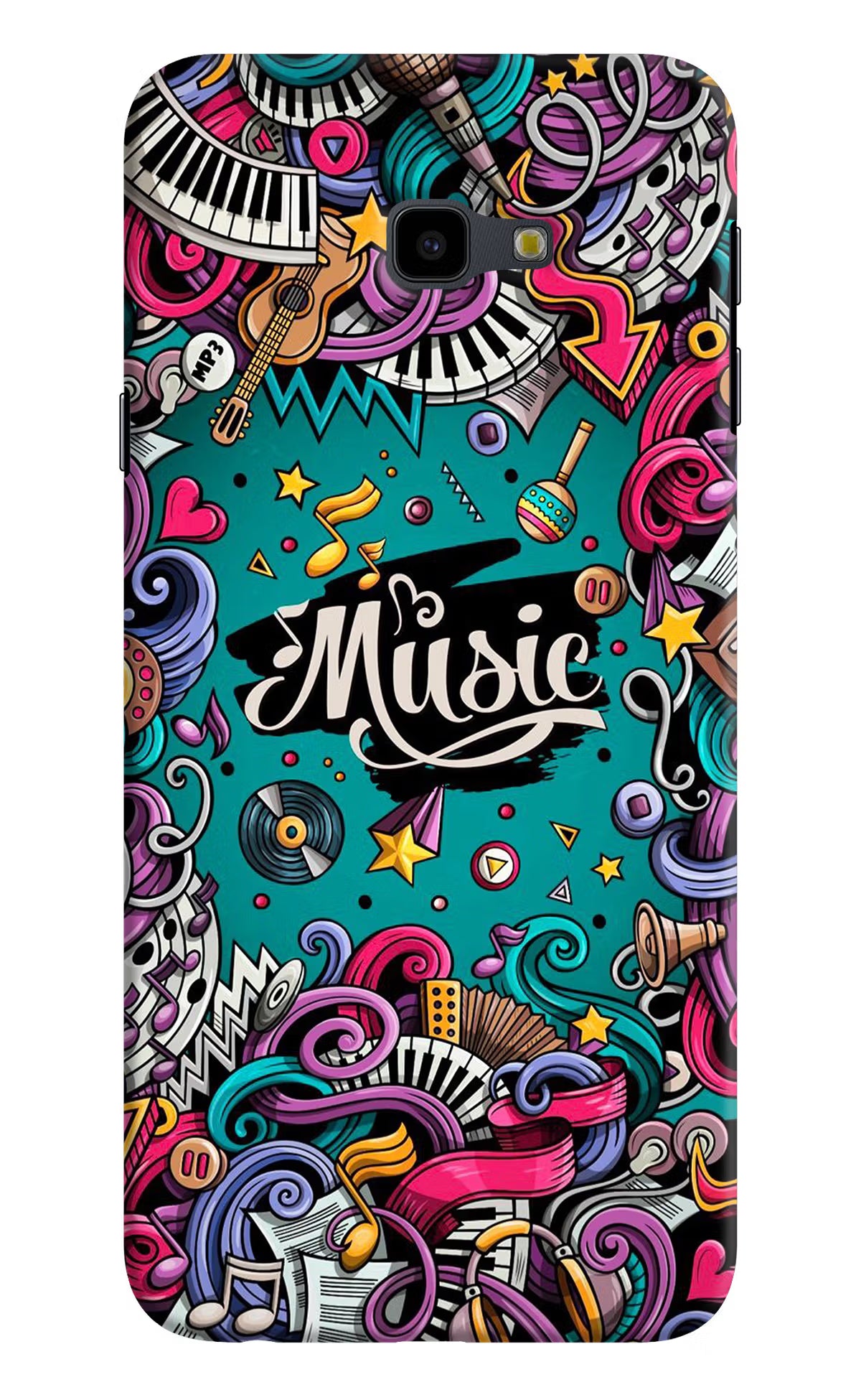Music Graffiti Samsung J4 Plus Hard Case Back Cover by Casekaro