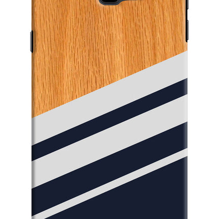 Blue and white wooden Samsung J4 Plus Hard Case Back Cover by Casekaro