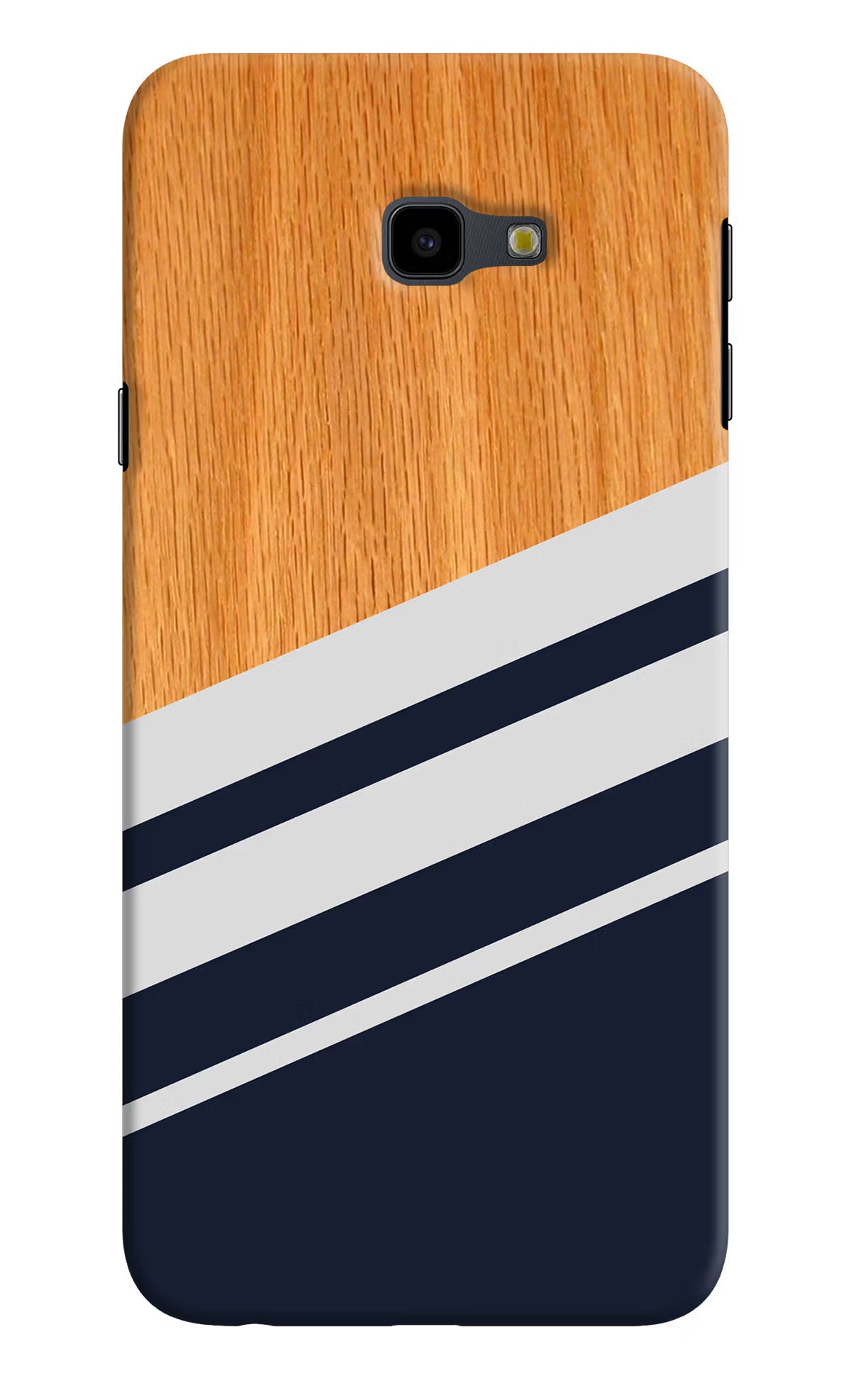 Blue and white wooden Samsung J4 Plus Hard Case Back Cover by Casekaro