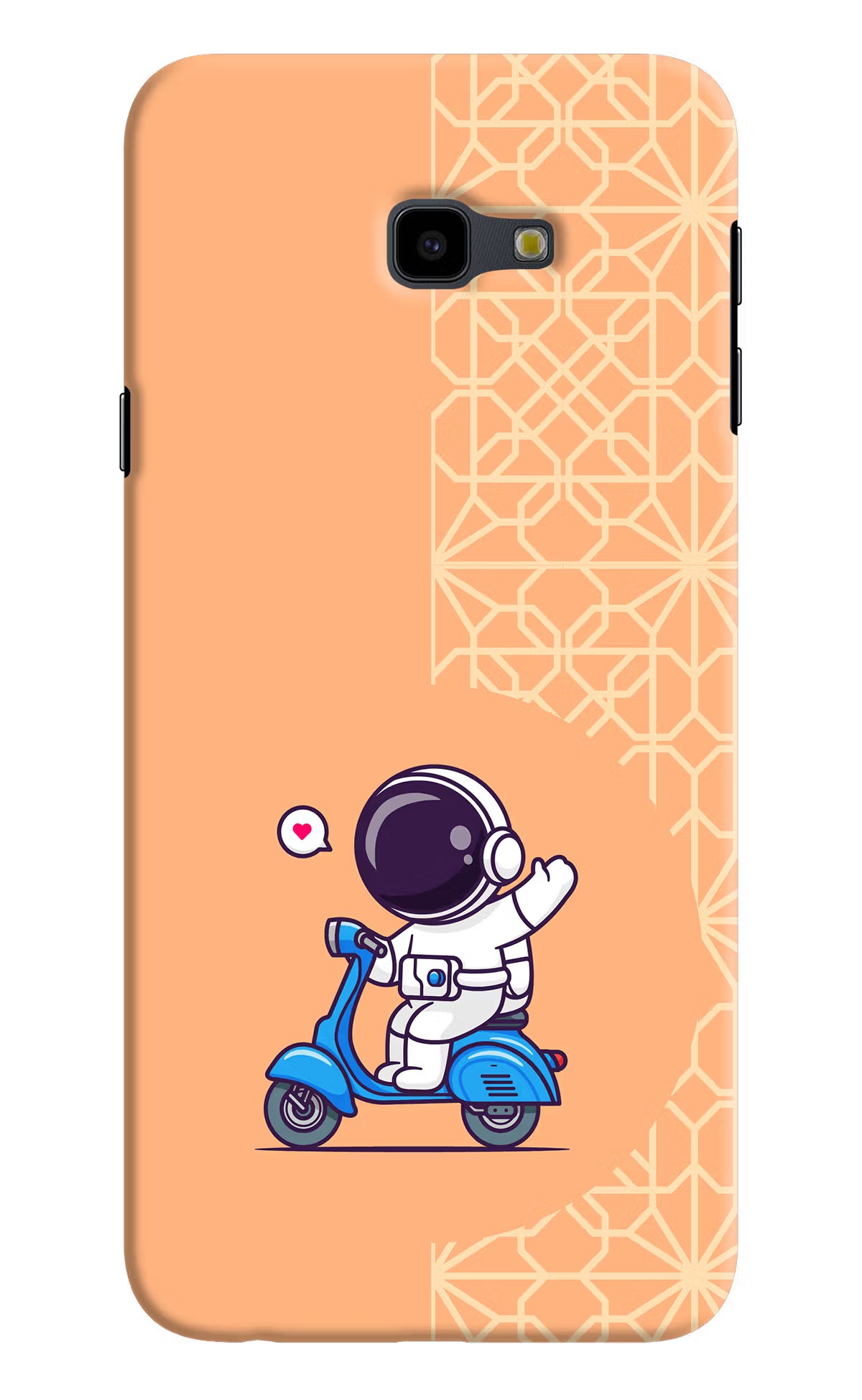 Cute Astronaut Riding Samsung J4 Plus Hard Case Back Cover by Casekaro