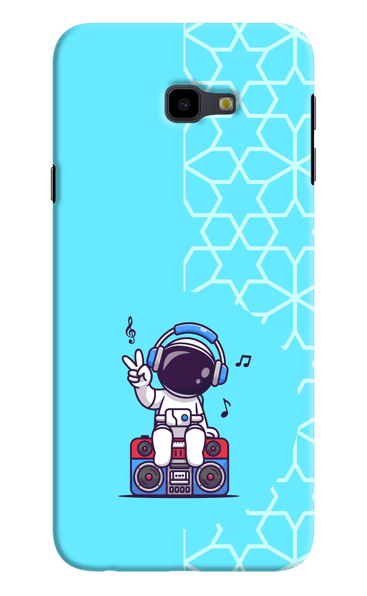 Cute Astronaut Chilling Samsung J4 Plus Hard Case Back Cover by Casekaro