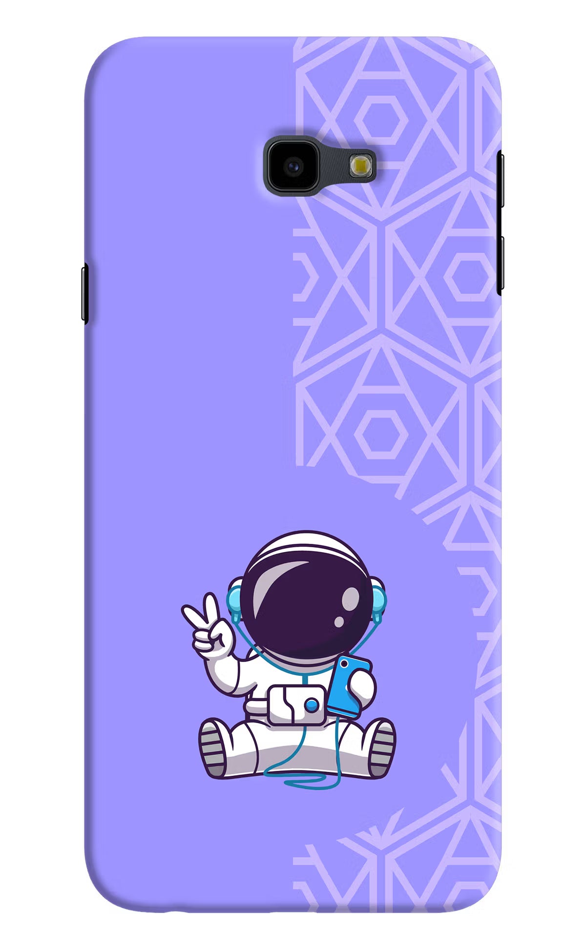 Cute Astronaut Chilling Samsung J4 Plus Hard Case Back Cover by Casekaro