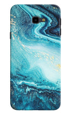 Blue Glitter Marble Samsung J4 Plus Hard Case Back Cover by Casekaro