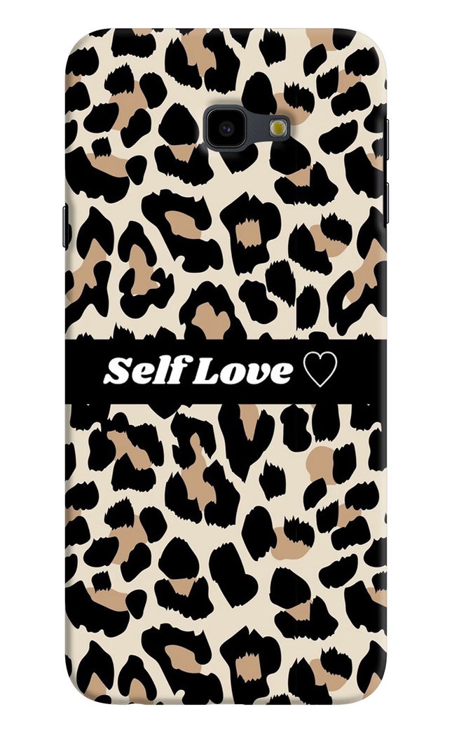 Leopard Print Self Love Samsung J4 Plus Hard Case Back Cover by Casekaro