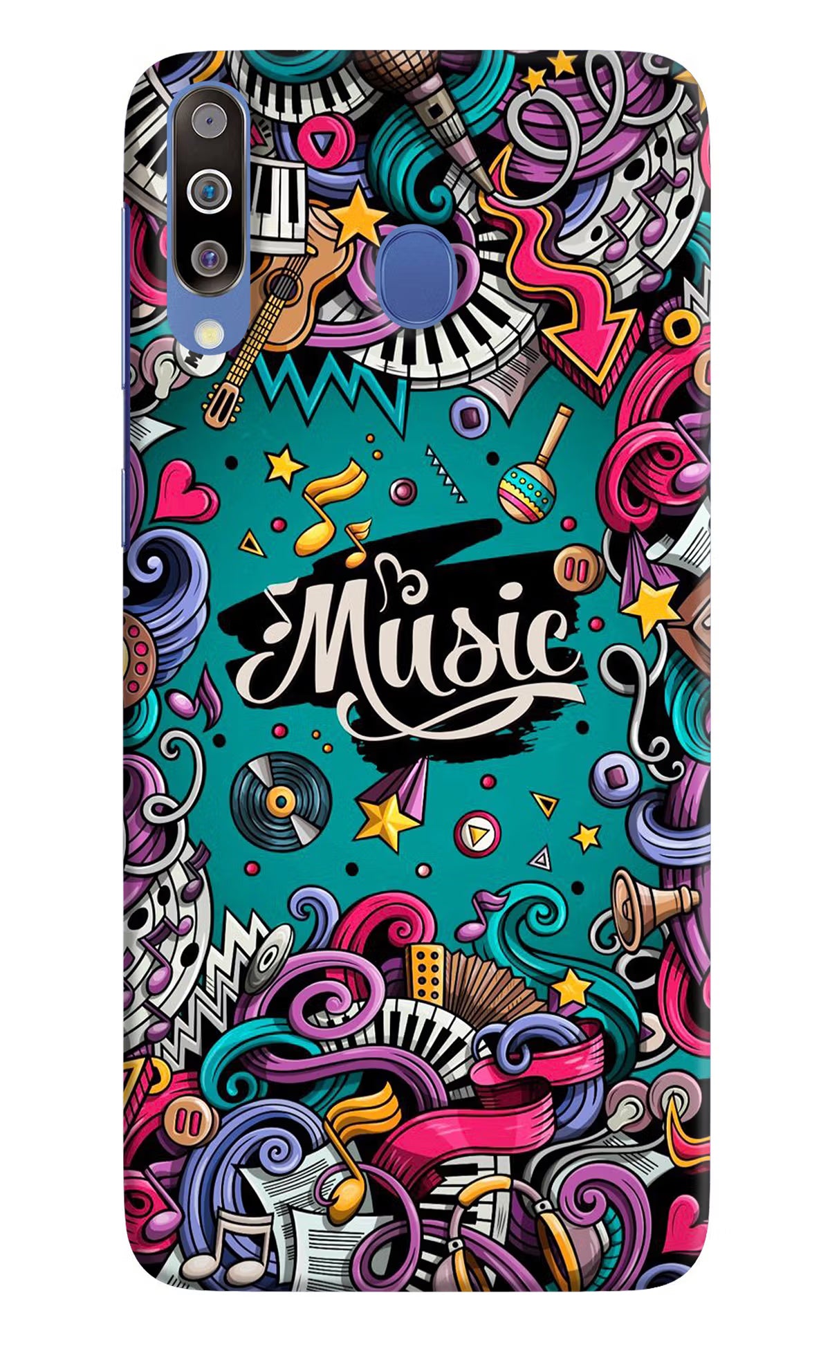 Music Graffiti Samsung M30/A40s Hard Case Back Cover by Casekaro