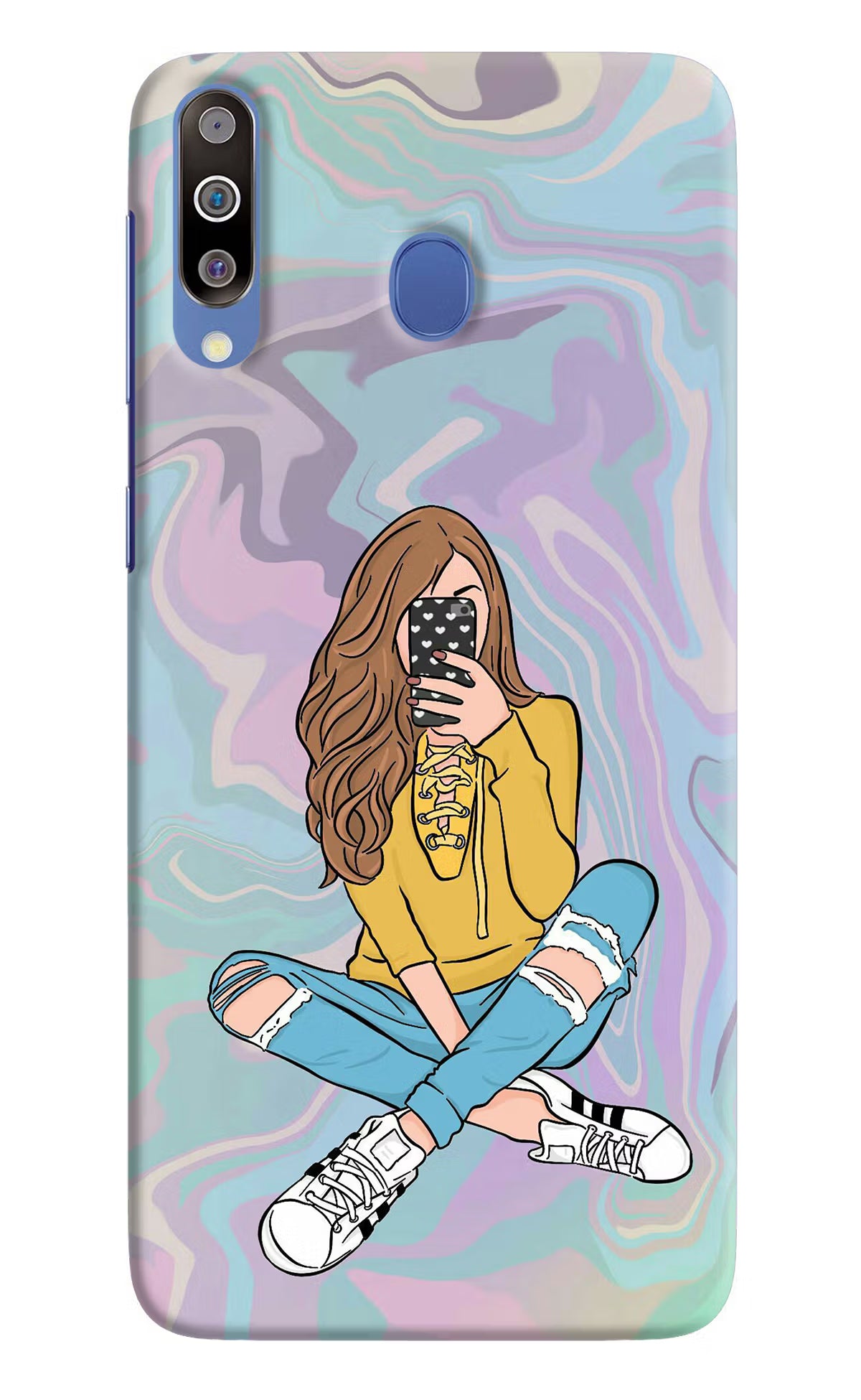 Selfie Girl Samsung M30/A40s Hard Case Back Cover by Casekaro