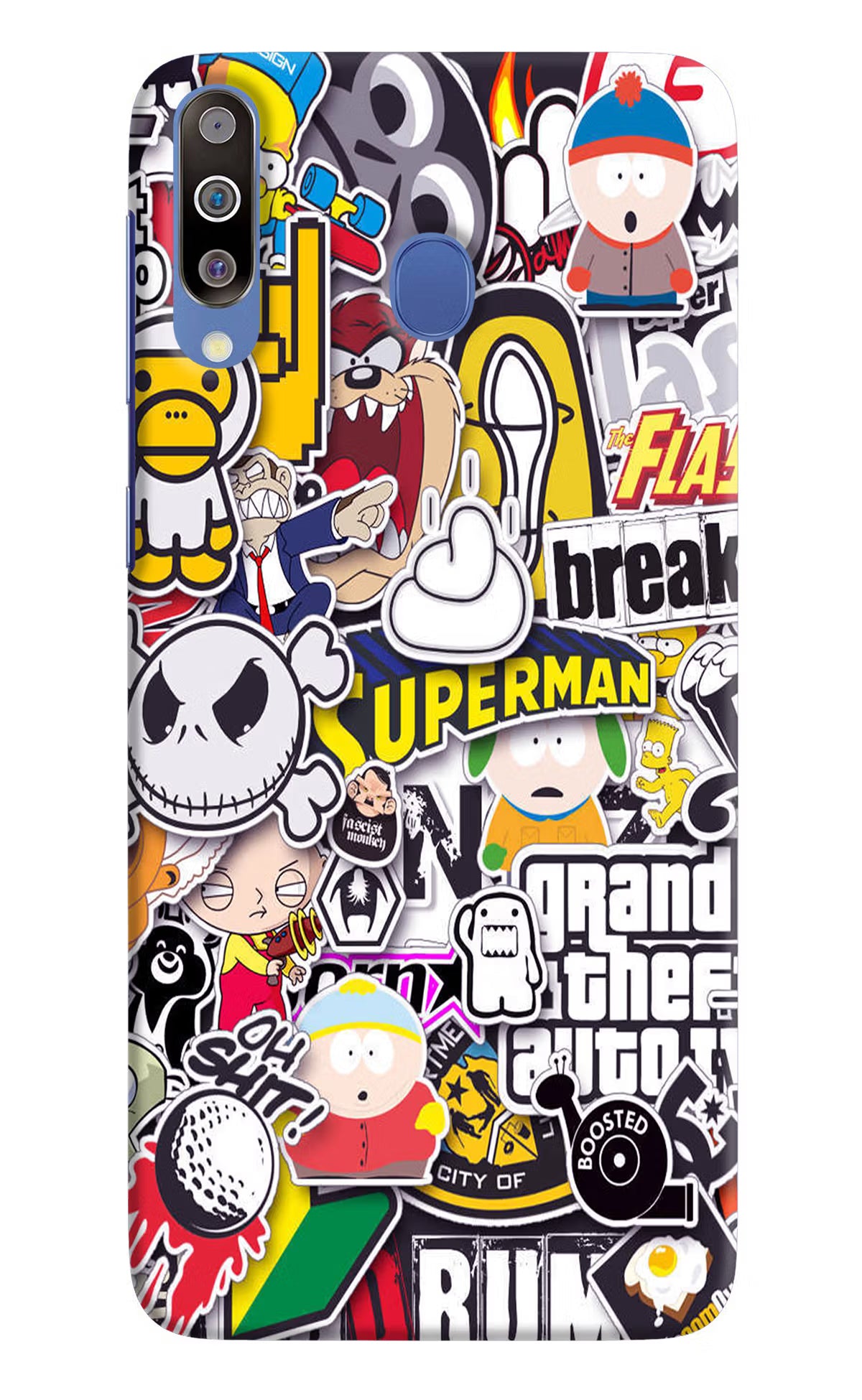 Sticker Bomb Samsung M30/A40s Hard Case Back Cover by Casekaro