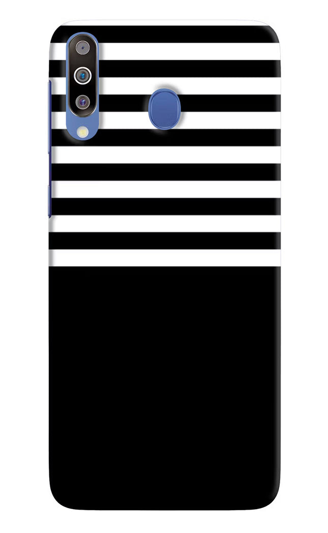 Black and White Print Samsung M30/A40s Hard Case Back Cover by Casekaro