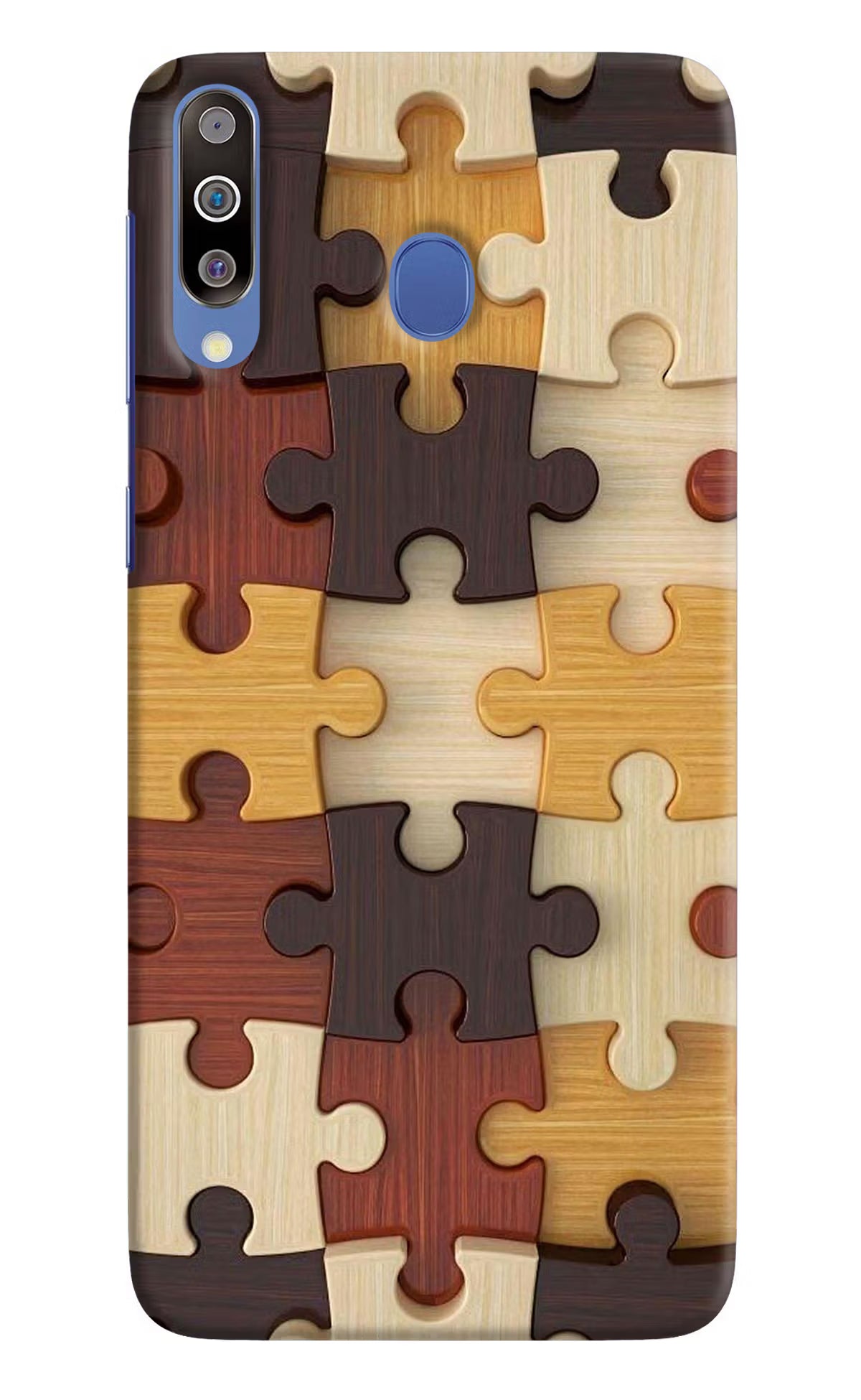 Wooden Puzzle Samsung M30/A40s Hard Case Back Cover by Casekaro