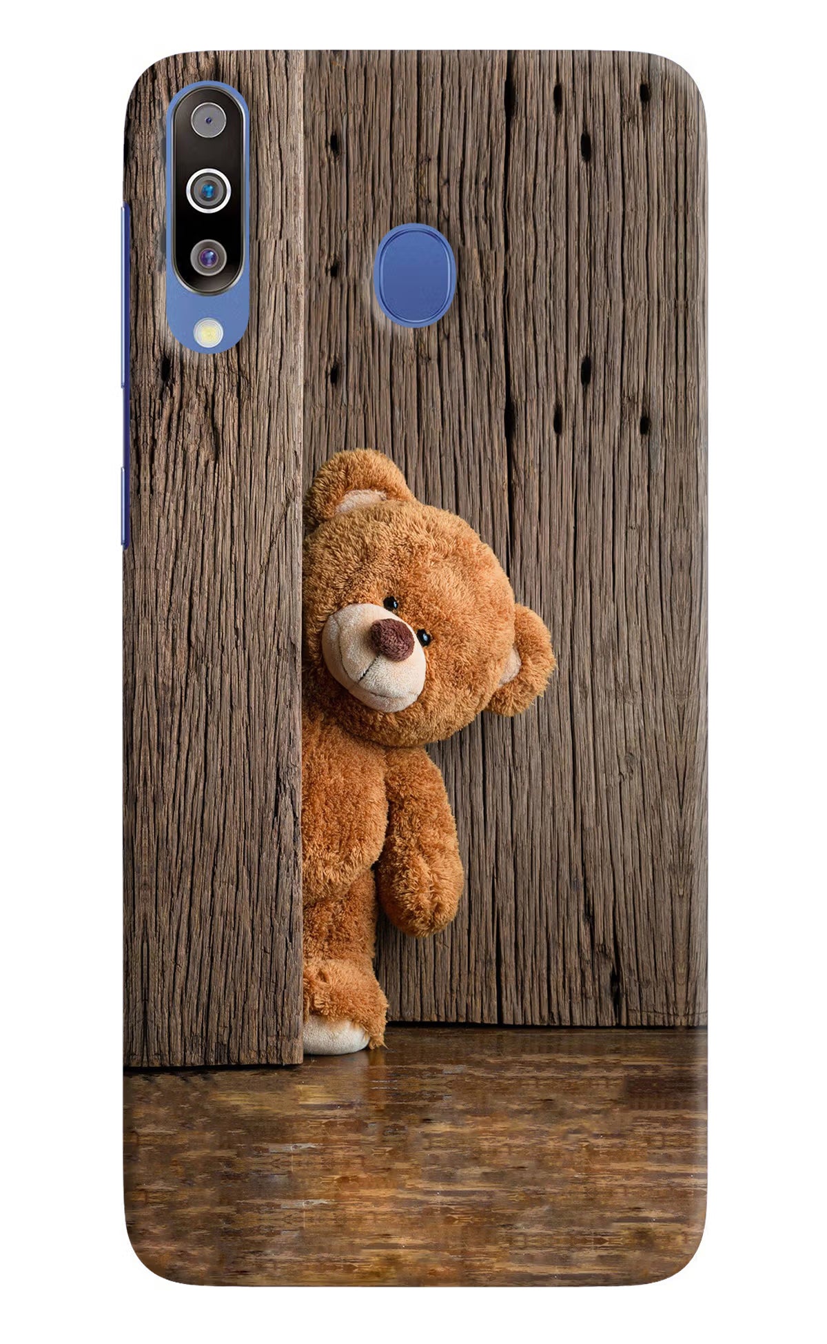 Teddy Wooden Samsung M30/A40s Hard Case Back Cover by Casekaro