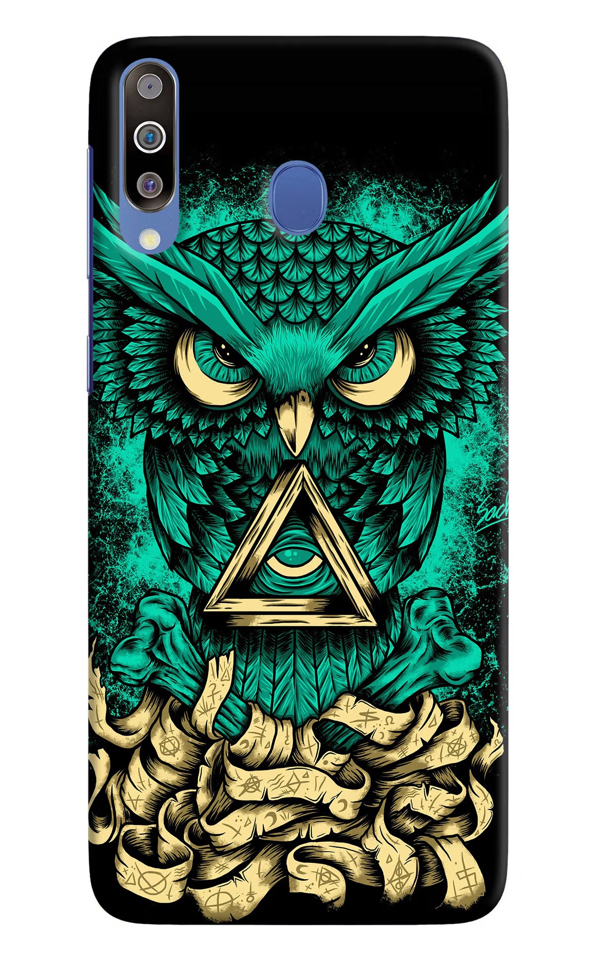 Green Owl Samsung M30/A40s Hard Case Back Cover by Casekaro