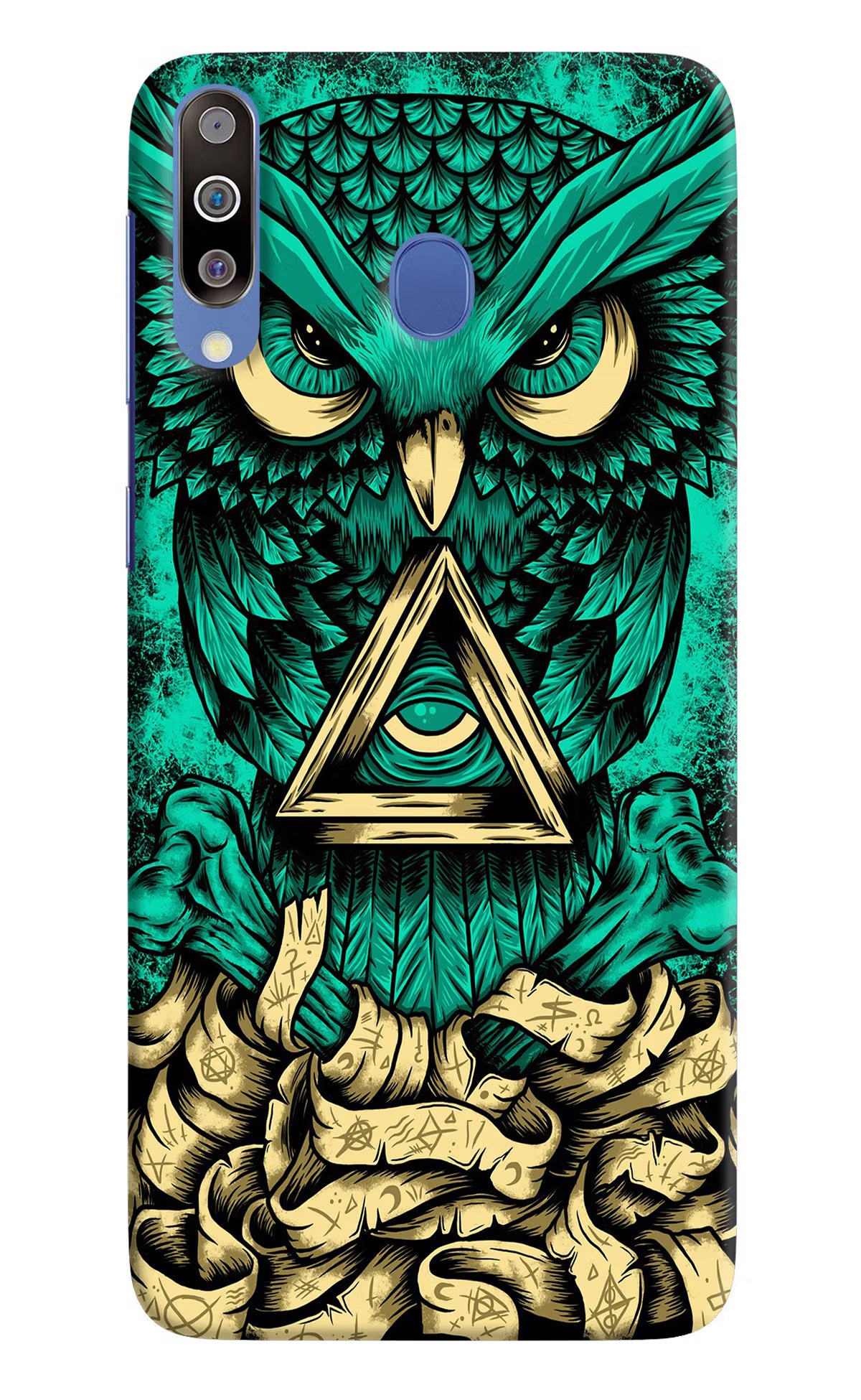 Green Owl Samsung M30/A40s Hard Case Back Cover by Casekaro