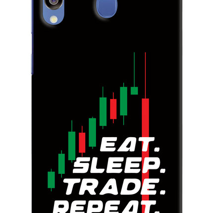 Eat Sleep Trade Repeat Samsung M30/A40s Hard Case Back Cover by Casekaro